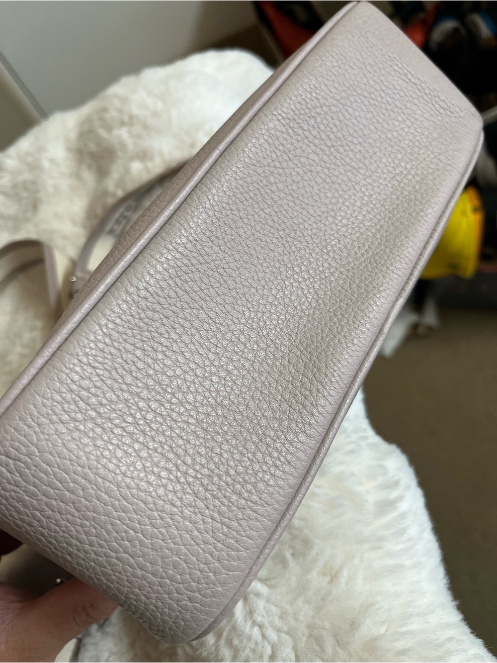 Kate Spade Pebbled Leather Shoulder Bag Grey with Gold Hardware EUC - Picture 14 of 14